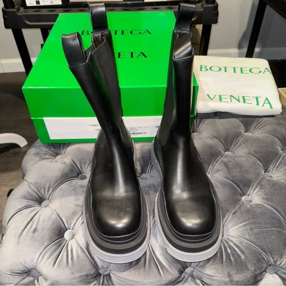 Size 37.5 Bottega Veneta The Tire Boots Black Clear
